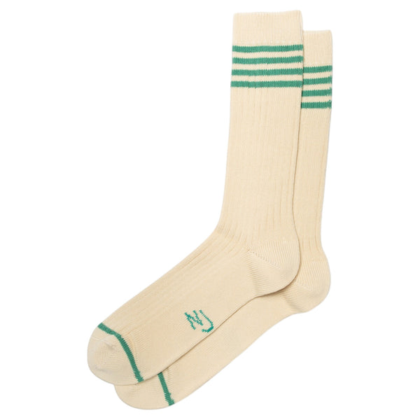 Nudie Tennis Stripe Sock (offwhite/turquoise)