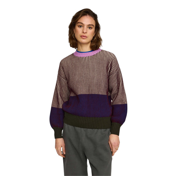 Selfhood 66110 Rib Block Knit (burgundy)