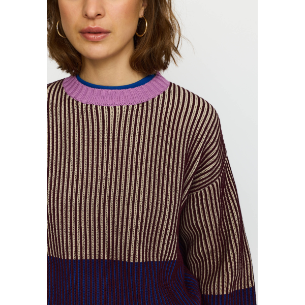 Selfhood 66110 Rib Block Knit (burgundy)