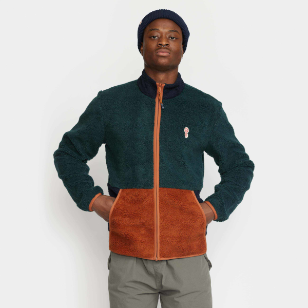 Revolution 7715 Blocked Teddy Jacket (darkgreen)