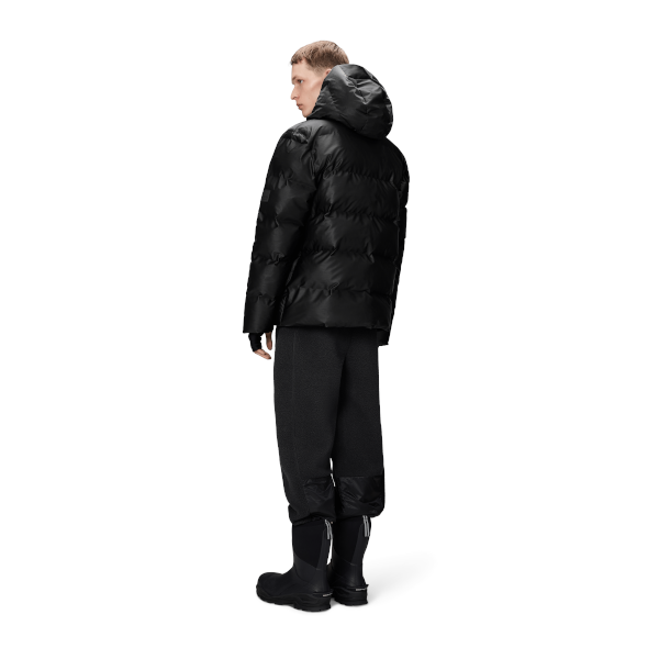 Rains Alta Puffer Jacket (black grain)