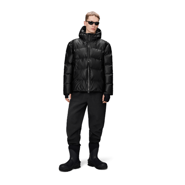 Rains Alta Puffer Jacket (black grain)