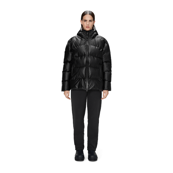 Rains Alta Puffer Jacket (black grain)