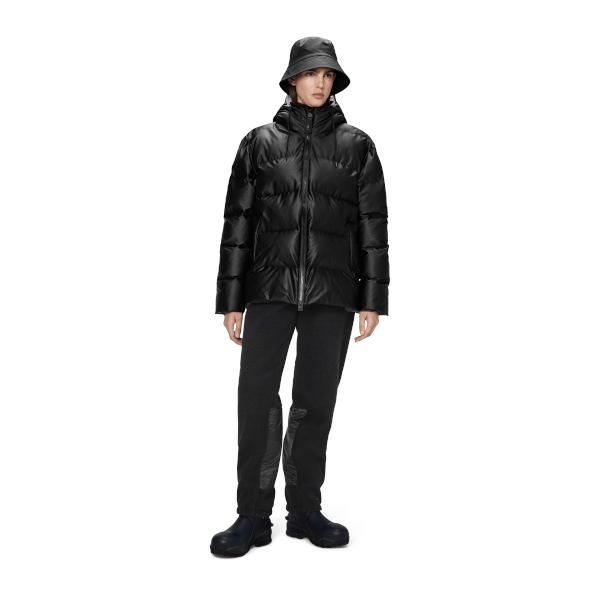 Rains Alta Puffer Jacket (black grain)