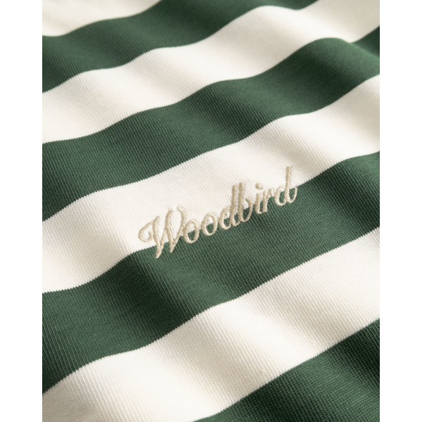Woodbird Beam Stripe T-Shirt (pine green)