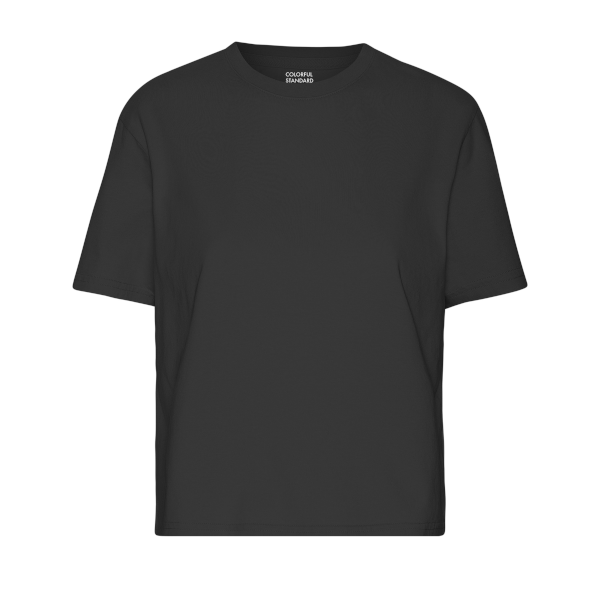 Colorful Standard W Organic Boxy Crop T-Shirt (deep black)