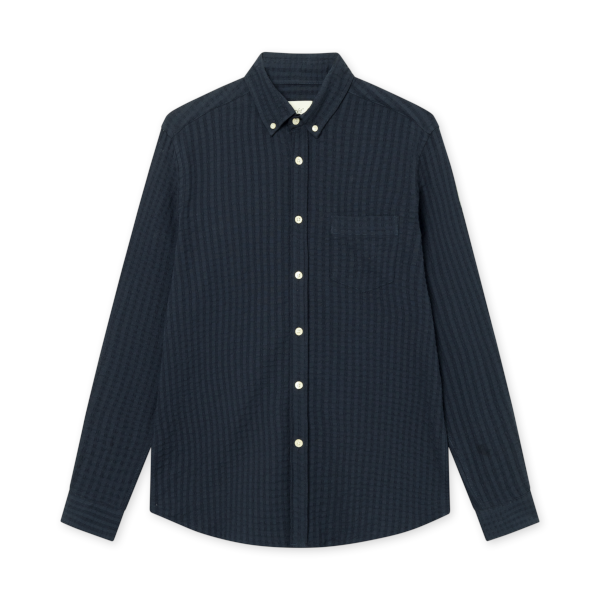 Forét Dawn Jacquard Shirt (navy)