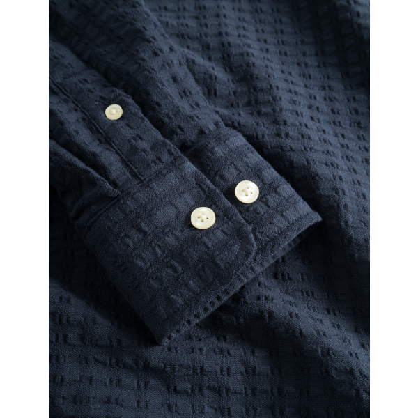 Forét Dawn Jacquard Shirt (navy)