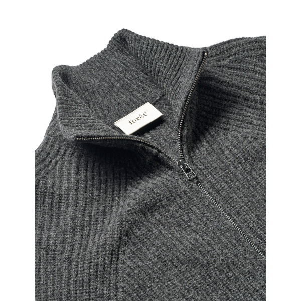 Forét Delta Wool Zip Jacket (dark grey melange)