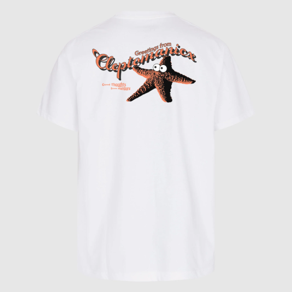 Cleptomanicx Happy Starfish Boxy Tee (white)