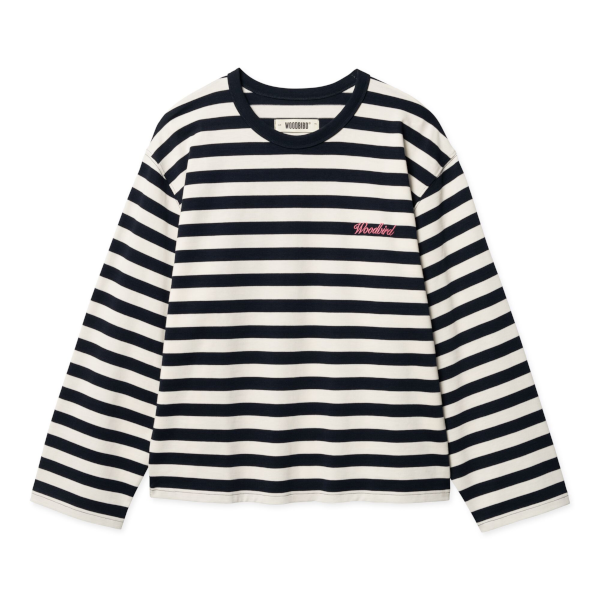 Woodbird W Joul Wide Sleeve Stripe Tee (navy-white)
