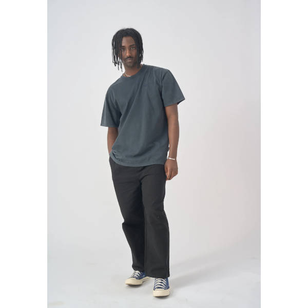 Cleptomanicx Ligull Washed Boxy Tee (blue graphite)