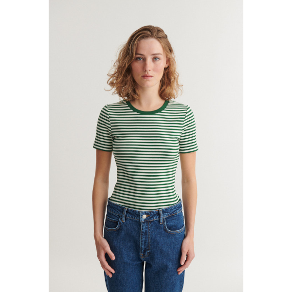 Basic Apparel Ludmilla O-Neck T-Shirt (abundant green/whisper white)