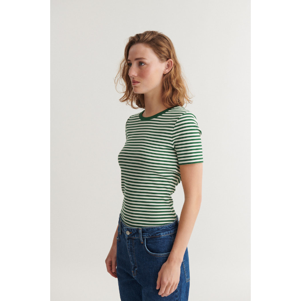 Basic Apparel Ludmilla O-Neck T-Shirt (abundant green/whisper white)