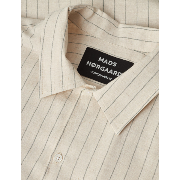 Mads Nørgaard Mateo Stripe SS Shirt (birtch/sea spray)