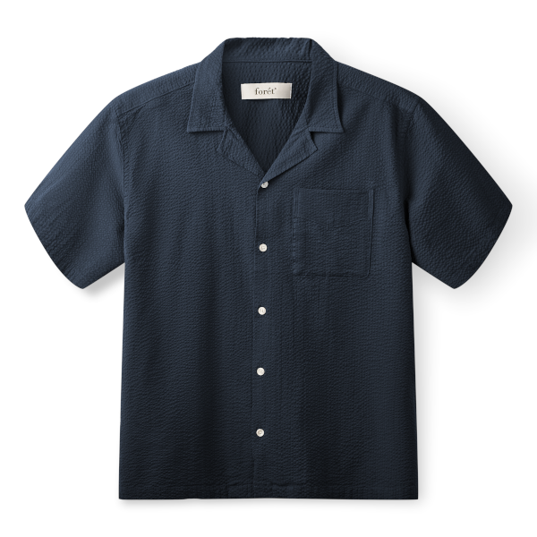 Forét Peer Seersucker Shirt (navy)