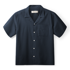 Forét Peer Seersucker Shirt (navy)