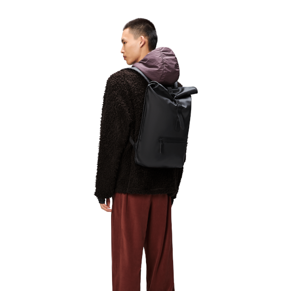 Rains Rolltop Rucksack (black grain)