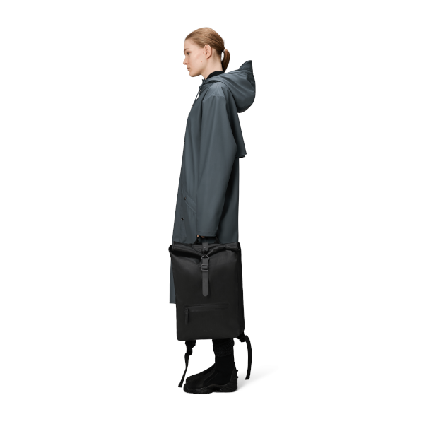 Rains Rolltop Rucksack (black grain)