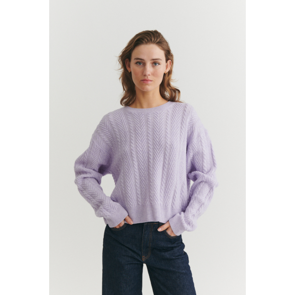 Basic Apparel Selem Cable LS (violet tulip)