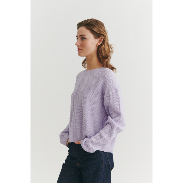 Basic Apparel Selem Cable LS (violet tulip)