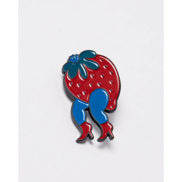 Parra Stupid Strawberry Enamel Pin (red)