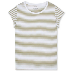 Mads Norgaard W Teasy Stripe T-Shirt (brilliant white/overland trek)