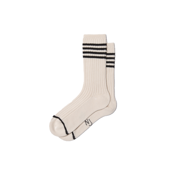 Nudie Tennis Stripe Sock (offwhite/black)