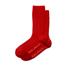 Nudie W Cotton Ribbed Sock (red)