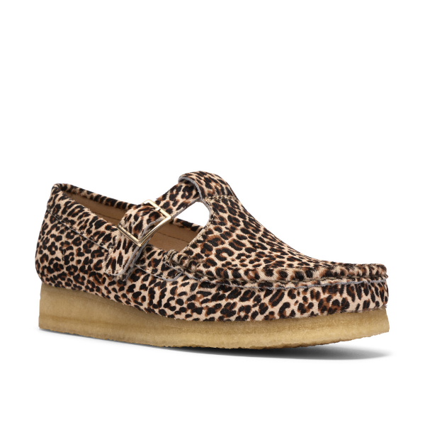 Clarks W Wallabee T Bar (leopard print)