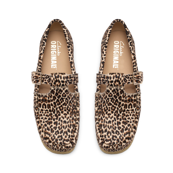 Clarks W Wallabee T Bar (leopard print)