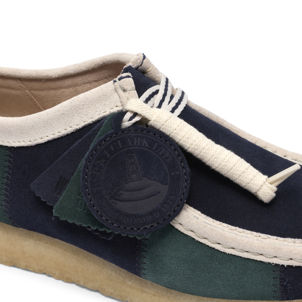 Clarks M Wallabee (blue/green stripe)