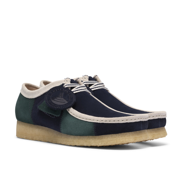 Clarks M Wallabee (blue/green stripe)