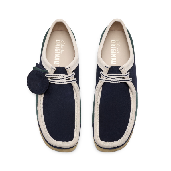 Clarks M Wallabee (blue/green stripe)