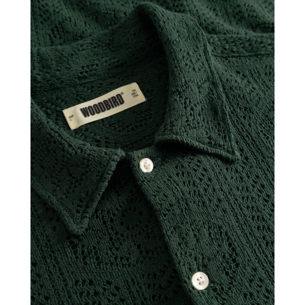 Woodbird Wang Knit Shirt (pine green)